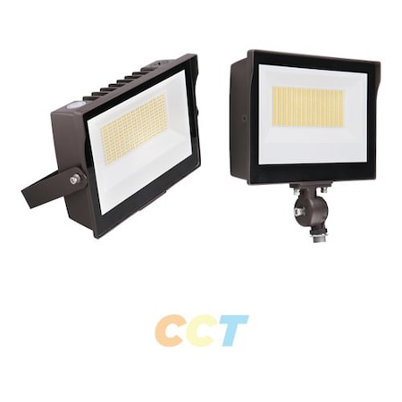 60W LED Flood Light Luminaire, CCT Selector, Photocell Sensor, U-bracket Mount